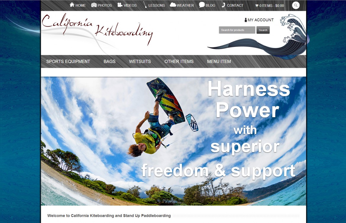 California Kiteboarding Website Development